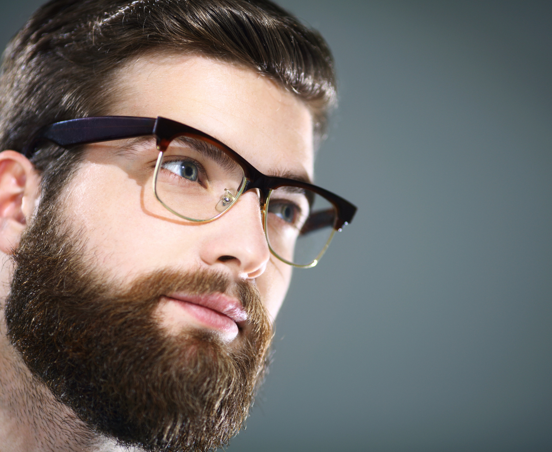 Handsome man with glasses.